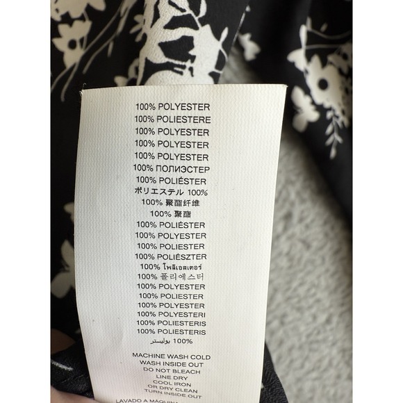 Michael Kors Jacket Womens Medium Black White Floral Full Zip Gold Accents Shirt - Picture 8 of 15